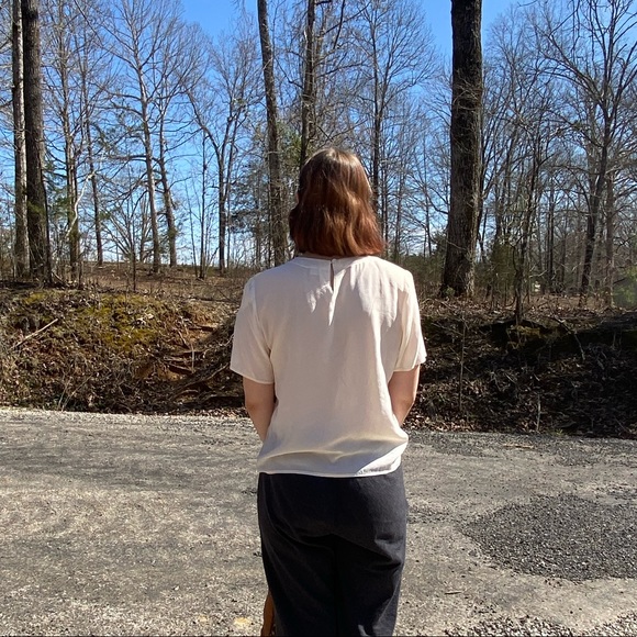 Anna and Frank Cream Vintage Tunic Blouse with Shoulder Pads - Picture 3 of 10